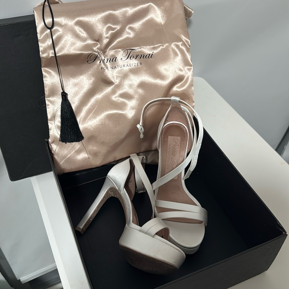 Naturalizer x Pnina Love 2 Dress Sandal - Size 5 Ivory Platform Bridal Heel